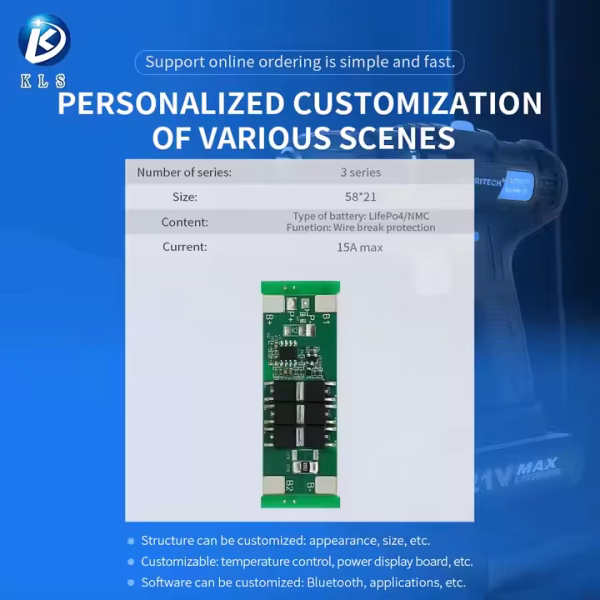 KLS Lifepo4 Bms 3s 4s 5s 8s 16s 20s 12v 24v 48v 60v 100a 200a Lfp Bms for Lithium Battery Pack - Image 6